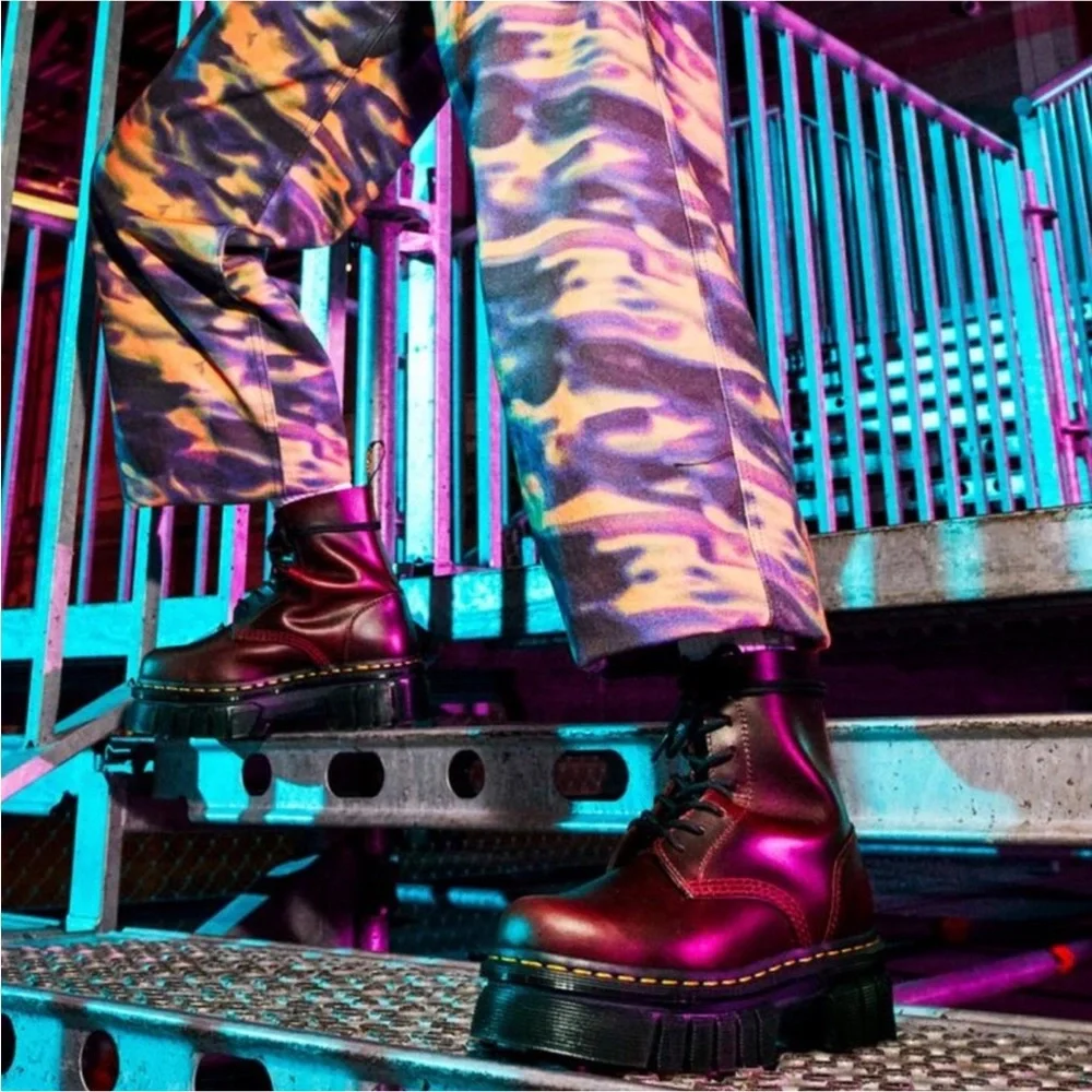 NWT Dr. Martens Audrick Brando Platform Leather Boots UK 4/US 6 - Picture 5 of 17